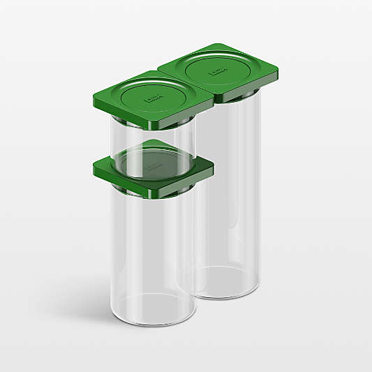 cliik Green Family Pack Press Glass Canisters