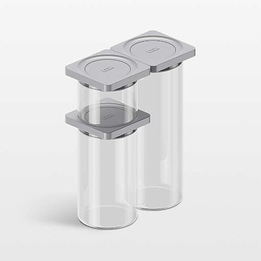 cliik Grey Family Pack Press Glass Canisters