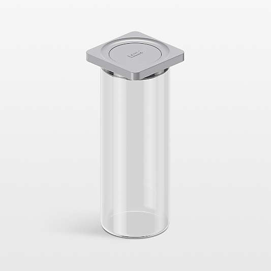 cliik Large Grey Press Glass Canister