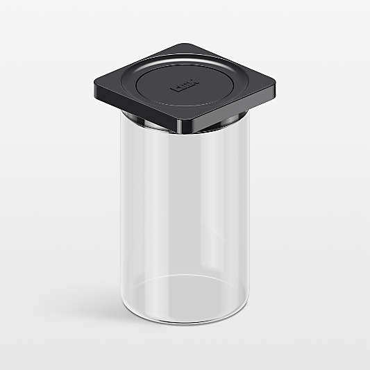 cliik Medium Black Press Glass Canister