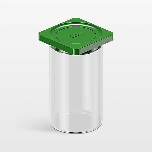 Cliik Home Medium Green Press Glass Canister
