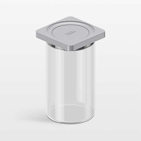 cliik Medium Grey Press Glass Canister