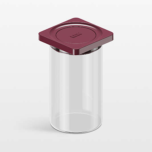 Cliik Home Medium Maroon Press Glass Canister