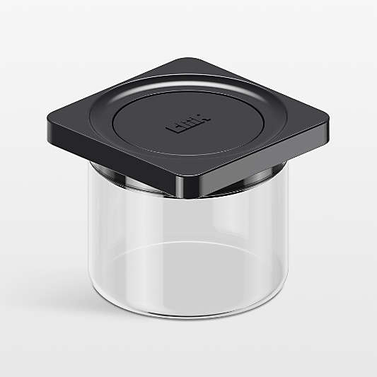 cliik Small Black Press Glass Canister