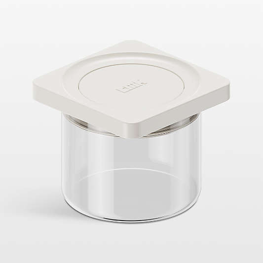 cliik Small Cream Press Glass Canister
