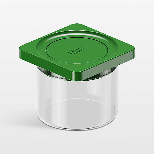 cliik Small Green Press Glass Canister