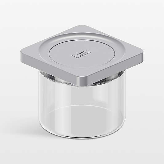 cliik Small Grey Press Glass Canister