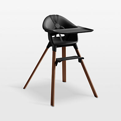 View Stokke® Clikk Black/Warm Brown Baby High Chair with Adjustable Footrest details