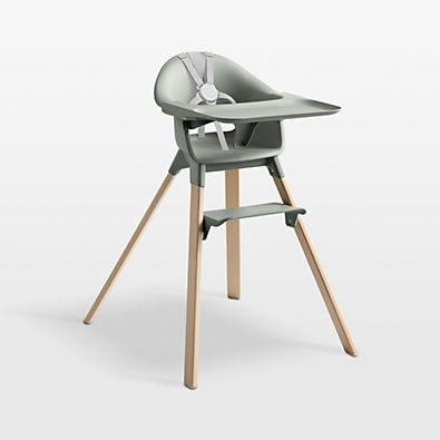View Stokke® Clikk Glacier Green High Chair with Adjustable Footrest details