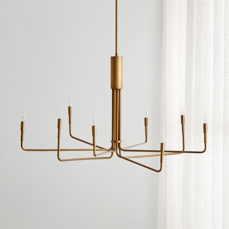 Clive Large Brass Chandelier Light + Reviews | Crate & Barrel