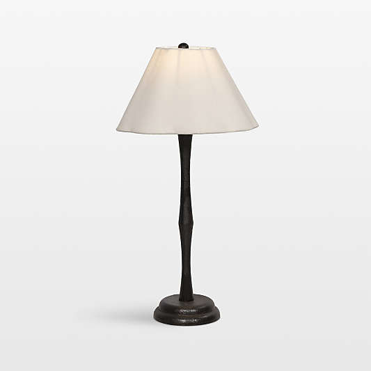 Clement Black Metal Table Lamp with Fabric Shade 25"