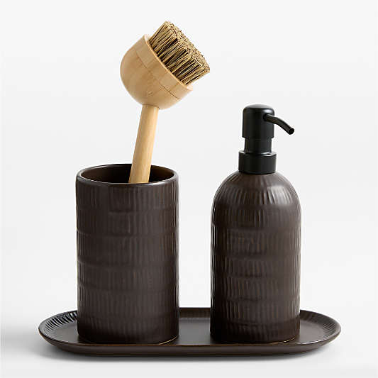 Clean by Crate Driftwood Ceramic Sink Caddy Tray