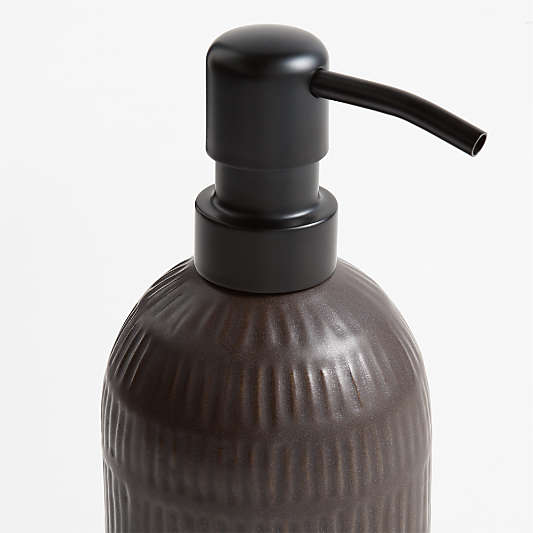 Clean by Crate Driftwood Ceramic Soap Dispenser with Black Pump