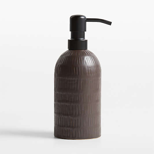 Clean by Crate Driftwood Ceramic Soap Dispenser with Black Pump