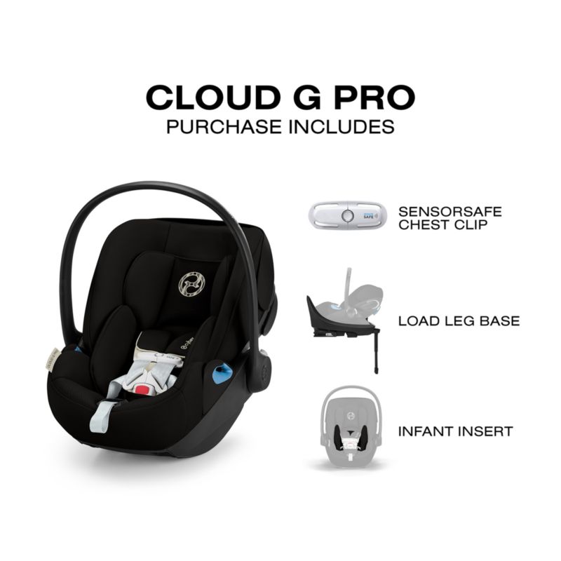 Cybex Cloud G Pro Moon Black Comfort Extend Infant Car Seat - image 8 of 10