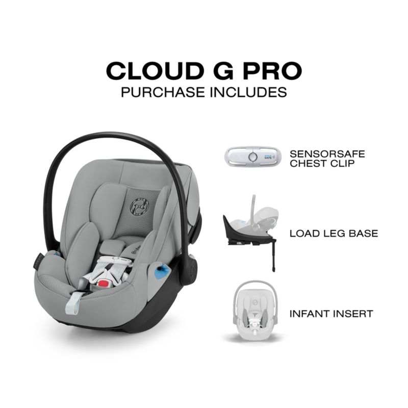 Cybex Cloud G Pro Stone Grey Comfort Extend Infant Car Seat - image 8 of 10