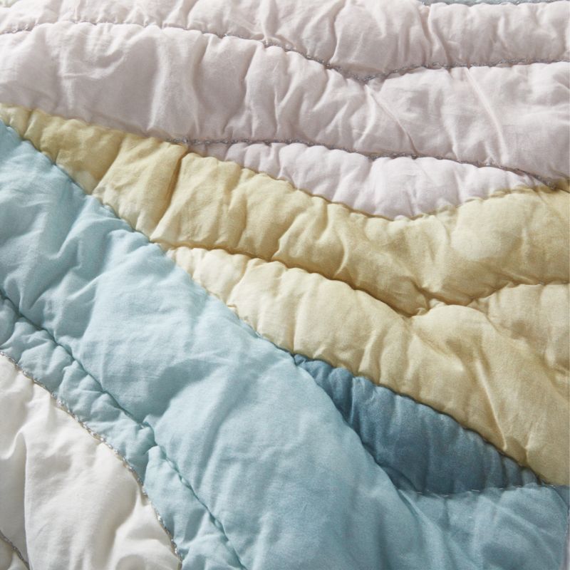 Cloud Embroidered Hand-Quilted Cotton Kids Twin Quilt - image 8 of 14