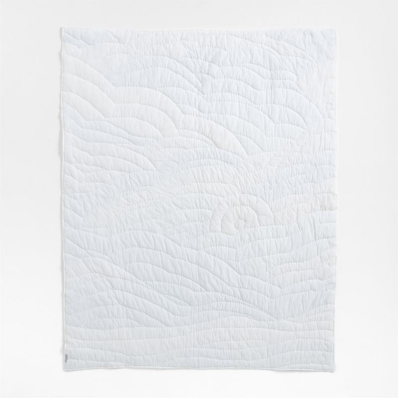 Cloud Embroidered Hand-Quilted Cotton Kids Twin Quilt - image 7 of 14