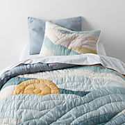 Heritage Blue Organic Cotton Baby Crib Quilt