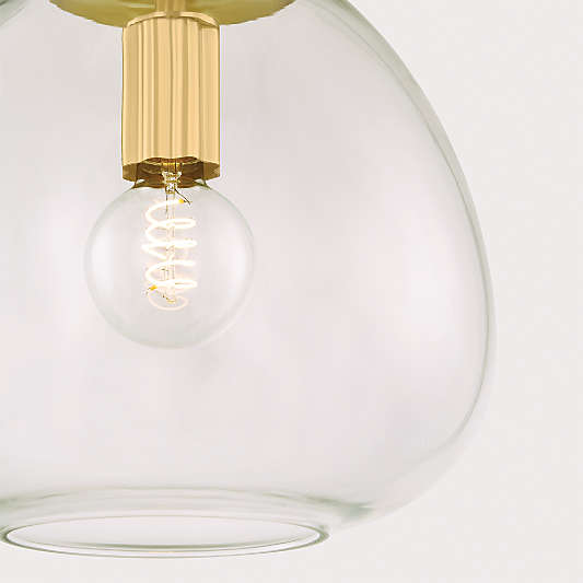 Clovelly Brass Pendant Small