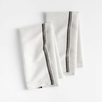 View Clovis Black Edge Cotton Dish Towels, Set of 2 details