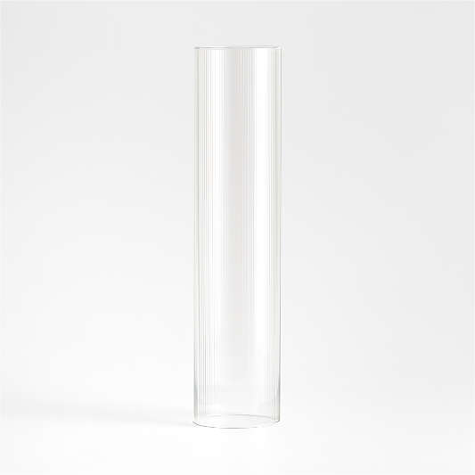 Clear Fluted Glass Taper Candle Holder Sleeve Short 17"