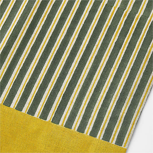 Block Print Stripe Linen Cotton 120" Table Runner