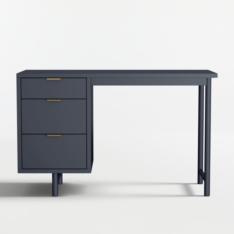 Classic 48" Navy Blue Wood 3-Drawer Kids Desk - image 4 of 10