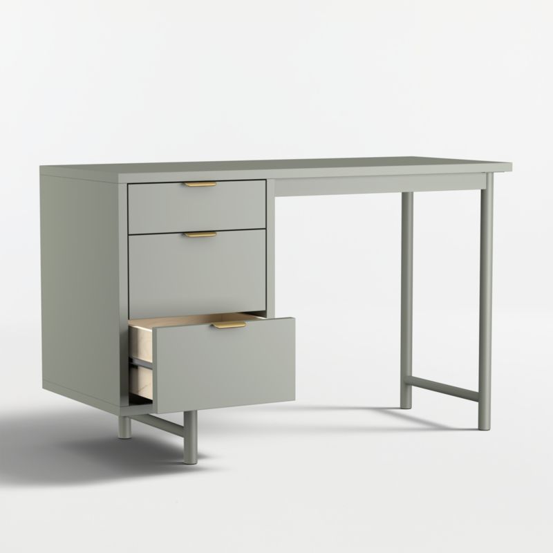 Classic 48" Green Wood 3-Drawer Kids Desk - image 7 of 11