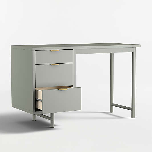 Classic 48" Green Wood 3-Drawer Kids Desk