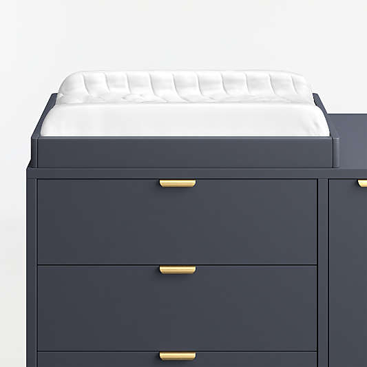 Classic Deep Navy Blue Wood Baby Changing Table Topper