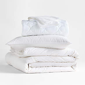 Favorite Organic Cotton White King Eyelash Bedding Set
