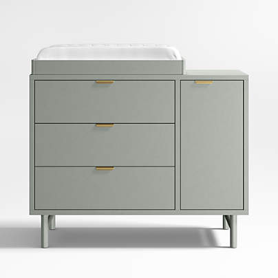 Classic Laurel Green Baby Changing Table Topper