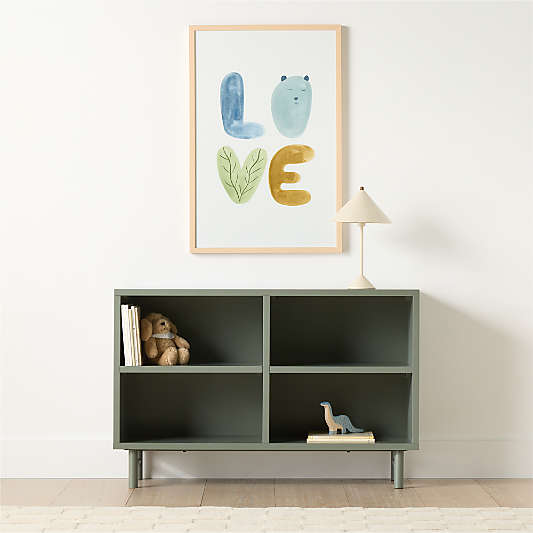 Classic 46" Laurel Green Wood Kids Low Bookcase