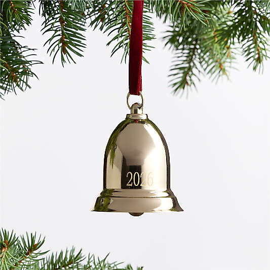 Gold Classic Bell 2026 Christmas Tree Ornament