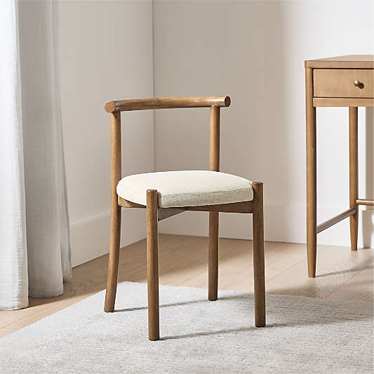 Classic Wood and Upholstered Kids Desk Chair
