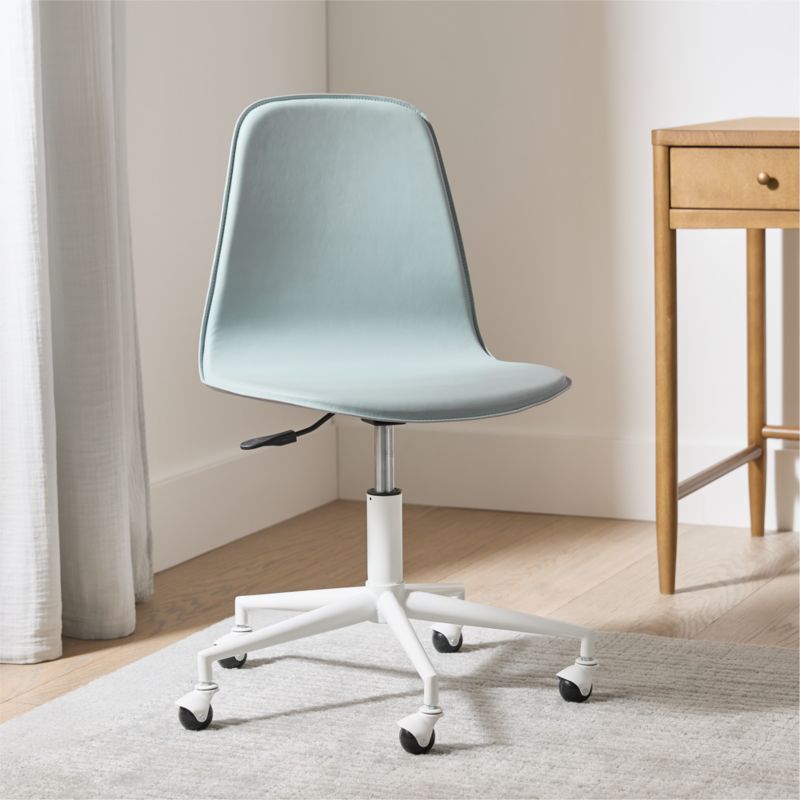 Class Act Mist Blue and White Adjustable Kids Desk Chair - image 2 of 11