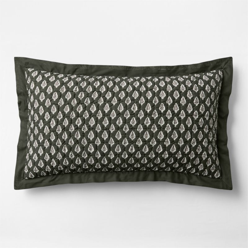 Viewing product image Celeste Organic Cotton Ficus Green Trees King Reversible Bed Pillow Sham - image 1 of 6