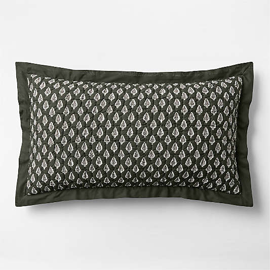 Celeste Organic Cotton Ficus Green Trees King Reversible Bed Pillow Sham