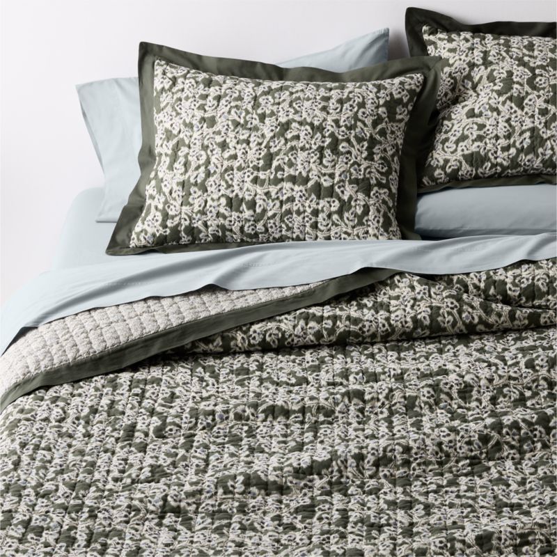 Celeste Organic Cotton Winding Garden Reversible King Bed Pillow Sham - image 1 of 7