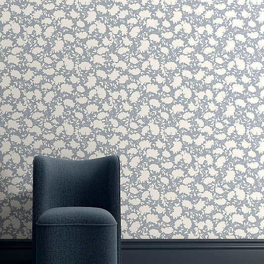 Celeste Mist Blue Floral Wallpaper
