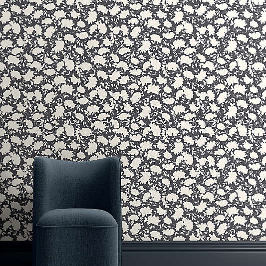 Celeste Navy Blue Floral Wallpaper