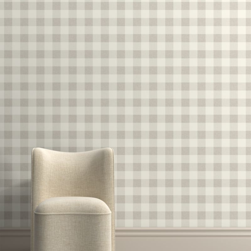 Colette Oatmeal Gingham Wallpaper - image 1 of 2