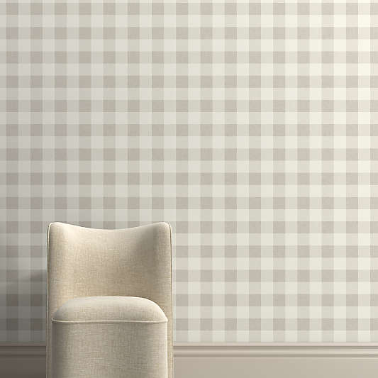Colette Oatmeal Gingham Wallpaper