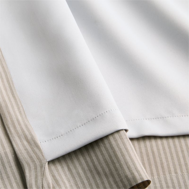 Clay Taupe Stripe Organic Cotton Linen Blackout Window Curtain Panel 52"x120" - image 2 of 7