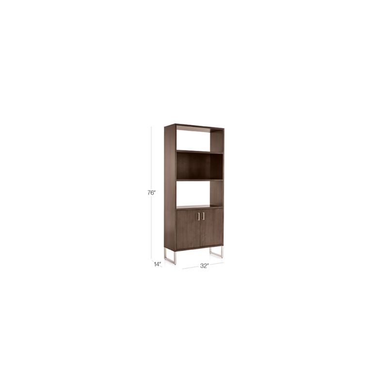 View Clybourn 32" Cocoa Storage Bookcase - image 2 of 9