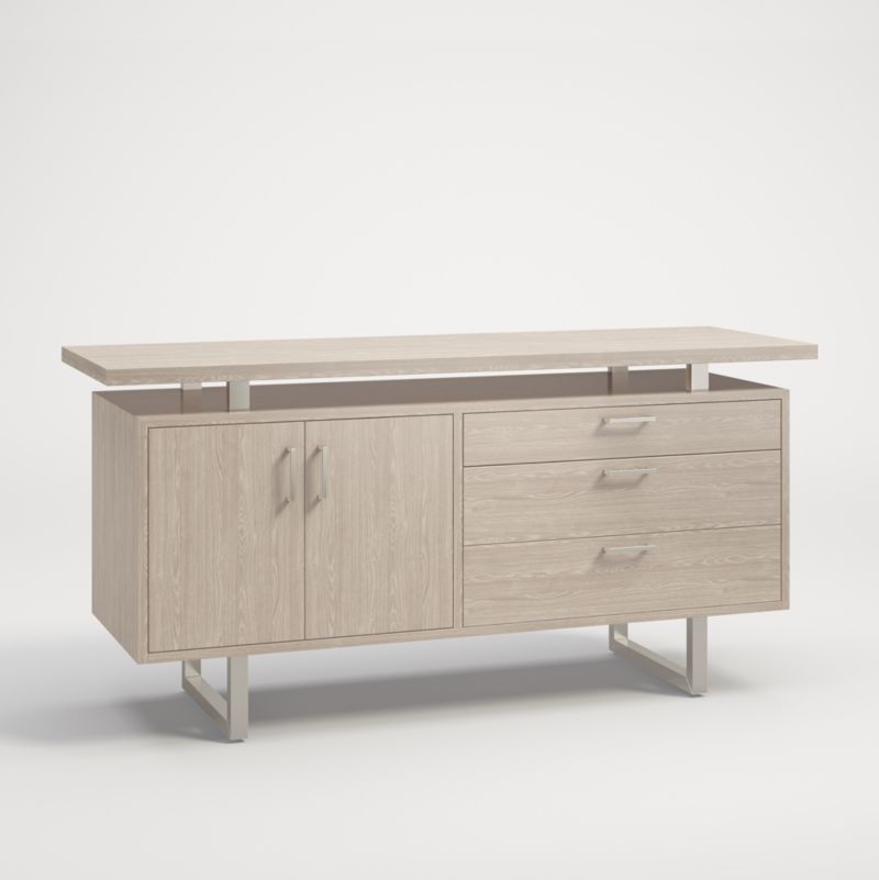 Clybourn Pickled Oak Credenza - image 2 of 6