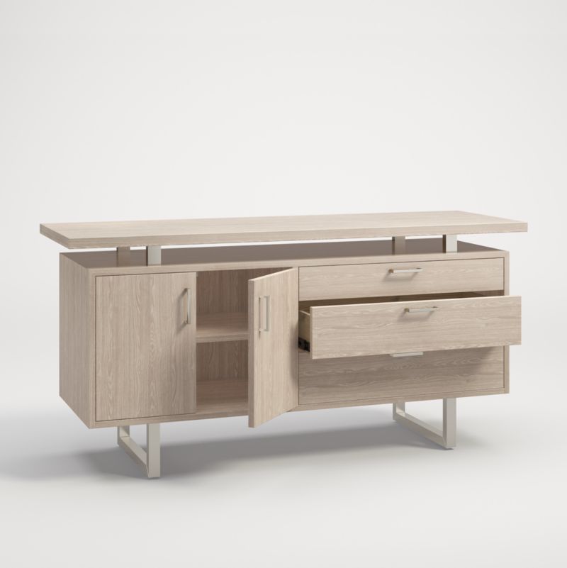 Clybourn Pickled Oak Credenza - image 1 of 6