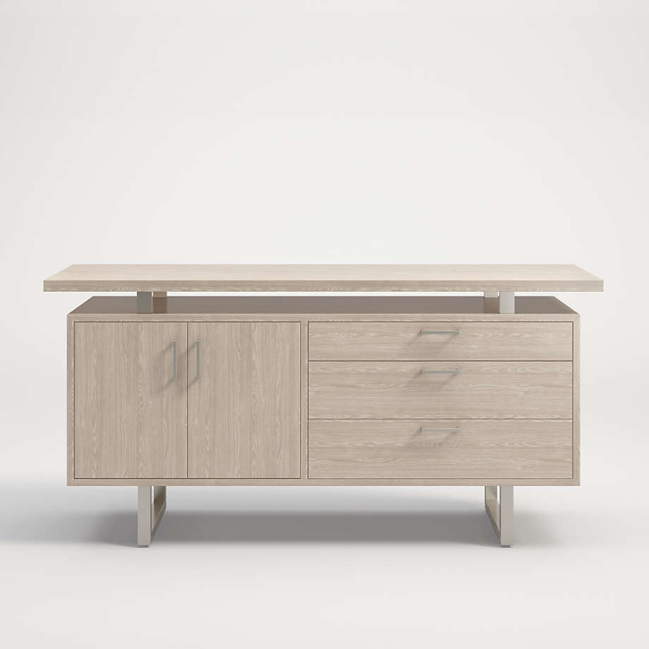 Clybourn Pickled Oak Credenza + Reviews Crate & Barrel