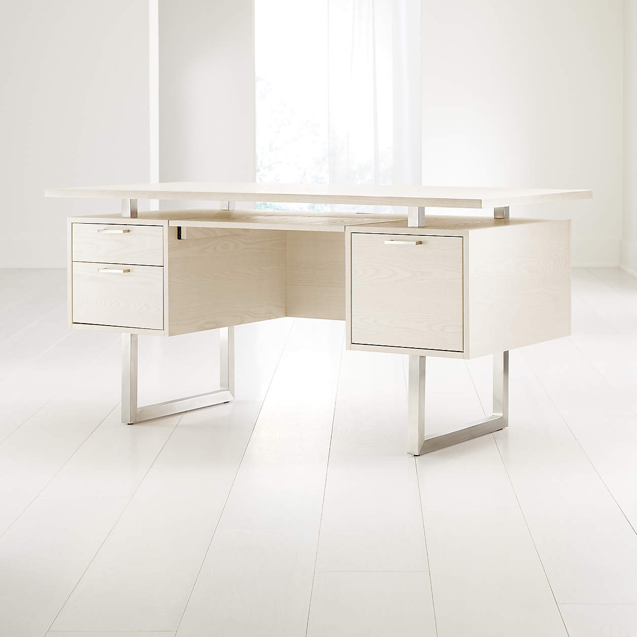 Clybourn Cream Executive Desk + Reviews Crate & Barrel